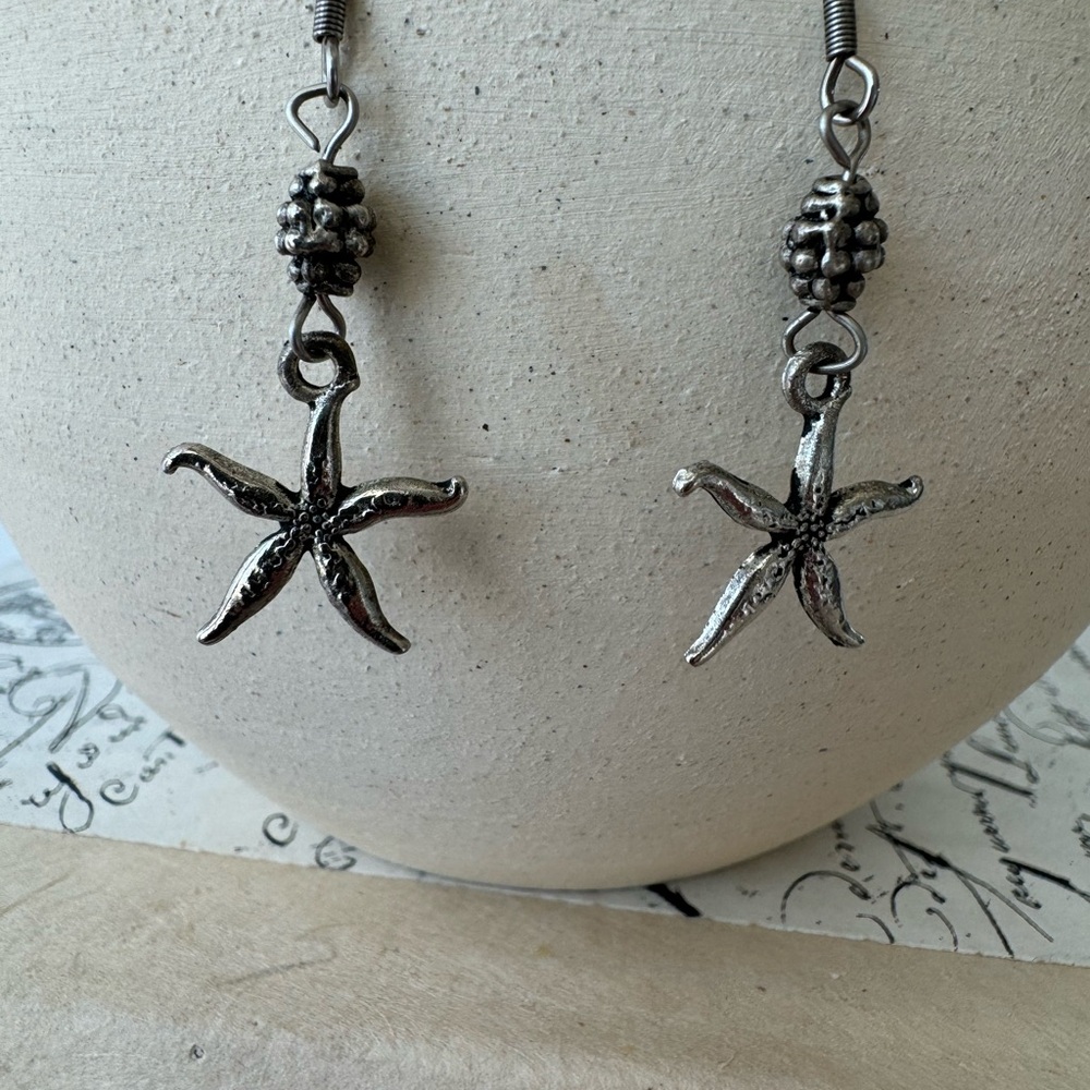 Starfish Silver Dangle Earrings